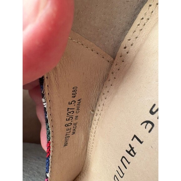 Chinese Laundry Platform Size 6.5 Purple Multi Color Tribal Tapestry Suede Heel - Picture 7 of 9